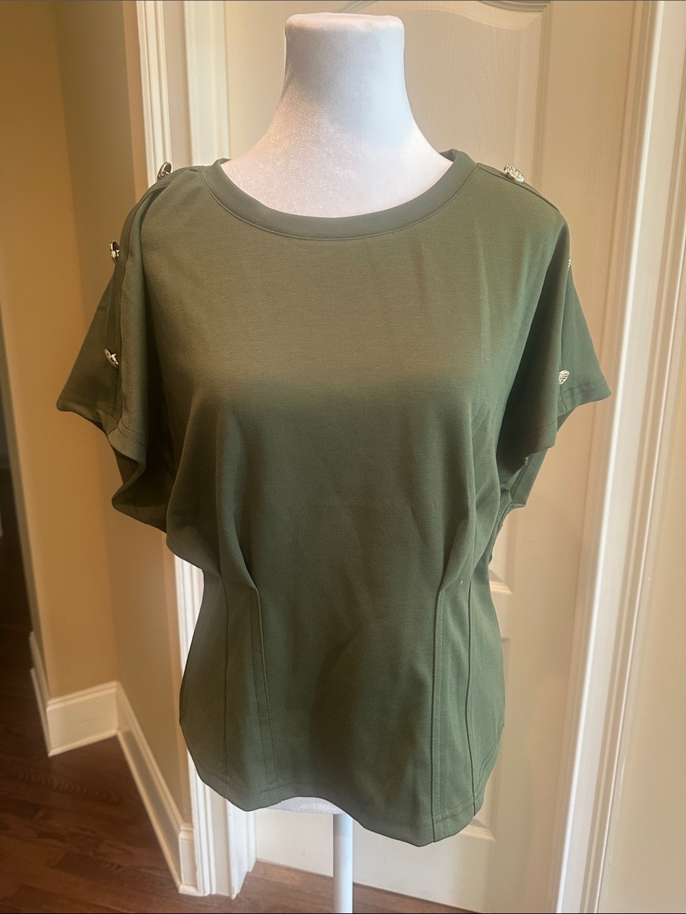 NEW with Tags - Olive Green Short Sleeve Top